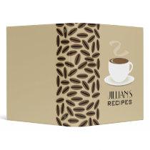 Coffee Beans and Cup Of Cofee Recipe Binder