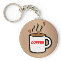 Coffee Beans and Mug Keychain