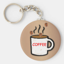 Coffee Beans and Mug Keychain
