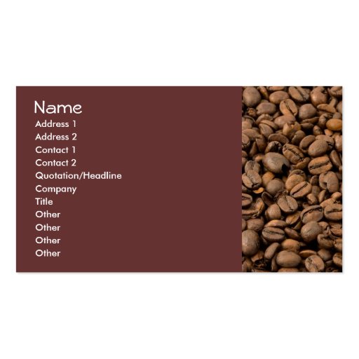 Coffee Beans Business Card Templates