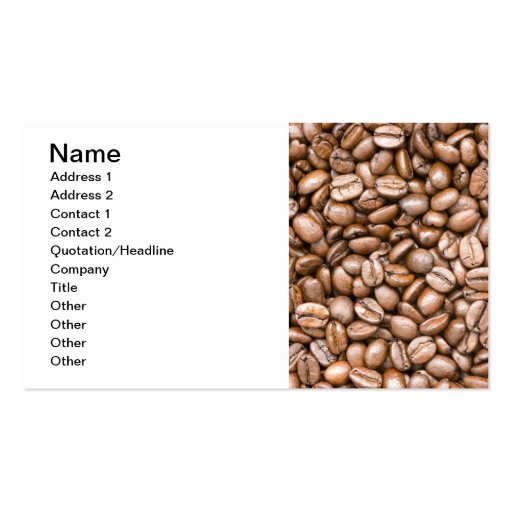Coffee beans business cards