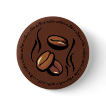 Coffee Beans Button by teeboutique Coffee Beans Button
