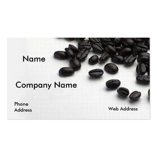 Coffee Beans Custom business cards (front side)