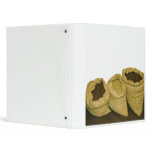 coffee beans in burlap sack binder