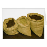 coffee beans in burlap sack card