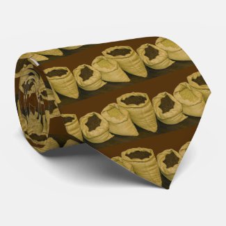 coffee beans in burlap sack tie