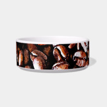 Coffee Beans Pattern - Dark Roast Cat Water Bowls