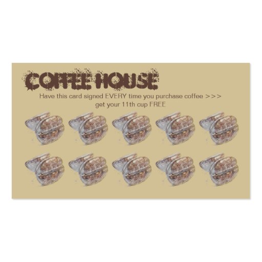 "coffee beans" personalizable business card (back side)