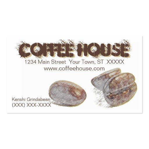"coffee beans" personalizable business card (front side)