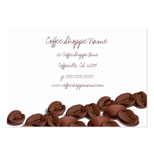 Coffee Beans Shoppe Punch Cards Business Cards (front side)