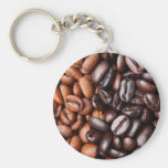 Coffee Beans - whole light and dark roasted Key Chain
