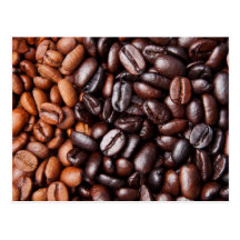 Coffee Beans - whole light and dark roasted Postcard