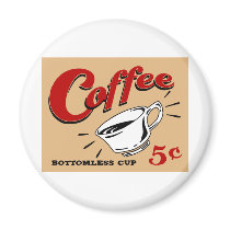 Coffee Bottomless Cup Fridge Magnets