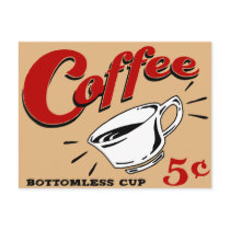 Coffee Bottomless Cup Post Cards