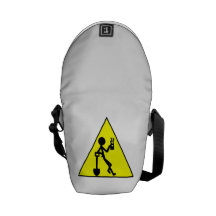 Coffee Break Warning Sign Courier Bags