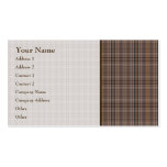 Coffee Brown Plaid Pattern business cards
