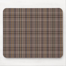Coffee Brown Plaid Pattern Mouse Pads