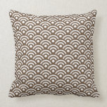 Coffee Brown Seigaiha Pillow