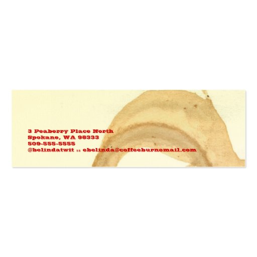 Coffee Burn Barista Business Card Template (back side)