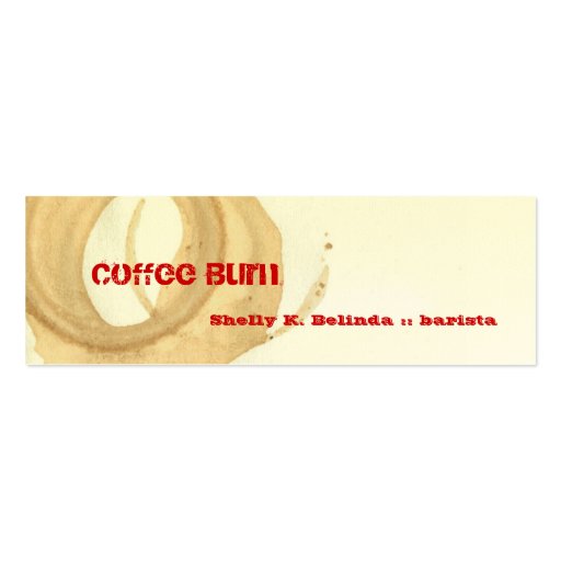Coffee Burn Barista Business Card Template (front side)