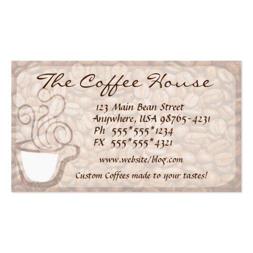 Coffee Business Card (back side)