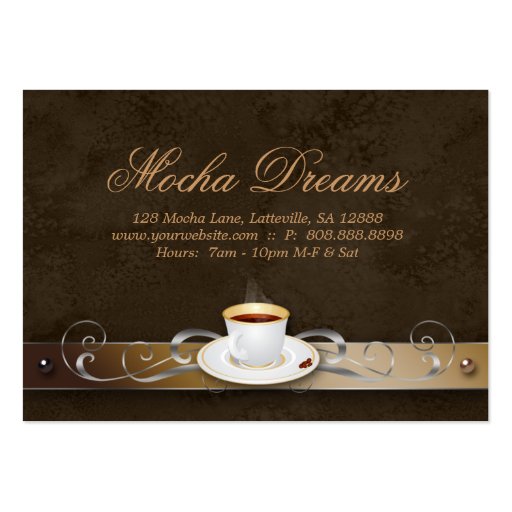 Coffee Business Card Beans Chocolate Caramel (back side)