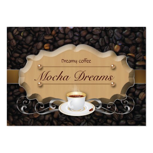 Coffee Business Card Beans 'n Latte Caramel (front side)