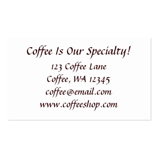 Coffee Business Card Template (back side)