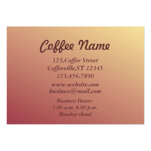 Coffee Business Cards (back side)