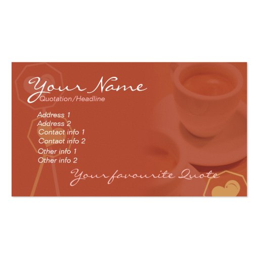 Coffee Business & Personal Card #02 Business Card (front side)