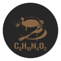 Coffee C8H10N4O2 Round Stickers
