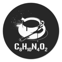 Coffee C8H10N4O2 Round Stickers