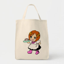 Coffee , cafe , girl , maid canvas bags