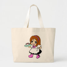 Coffee , cafe , girl , maid canvas bags