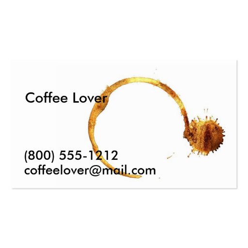 Coffee Calling Card Business Card Template (front side)