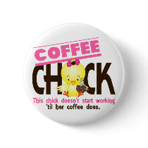 Coffee Chick 3 buttons by chicktees Coffee Chick 3 buttons