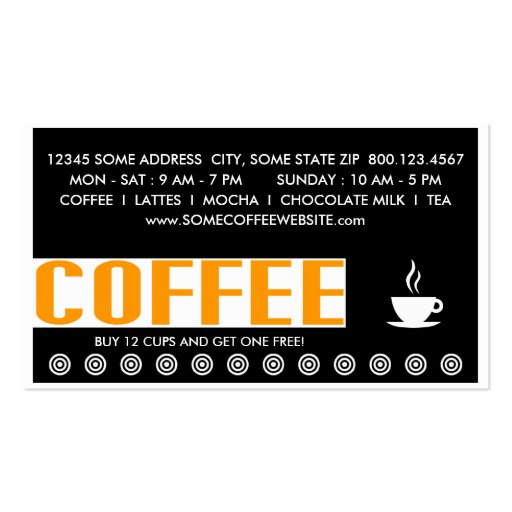 coffee (chitChat) Business Card Template (back side)