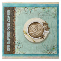 Coffee & Chocolate Cappuccino Heart Kitchen Decor Tile