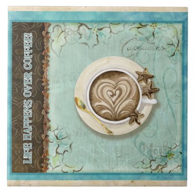 Light Blue Kitchen Accessories on Coffee   Chocolate Cappuccino Heart Kitchen Decor Tile By Audreyjeanne