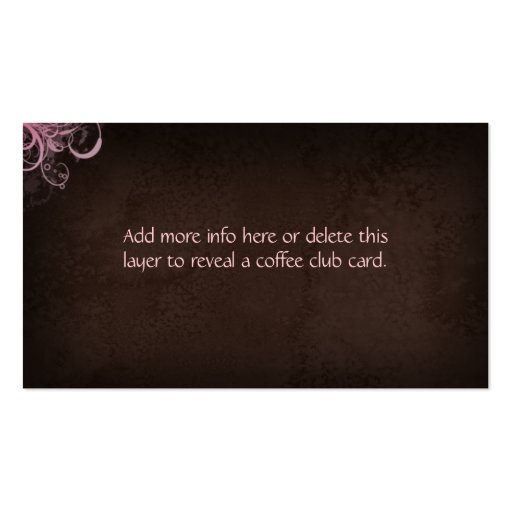 Coffee Club Business Card with muffin pink (back side)