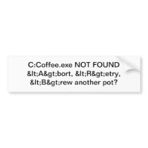 Coffee code - bumper sticker