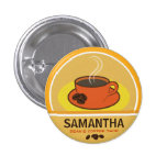 Coffee Coffee Cup Shop Cafe Staff ID Name Tags Pinback Buttons