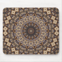 Coffee Color Brown Kaleidoscope Abstract Mouse Pads