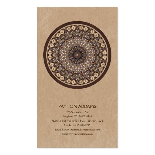 Coffee Colors Abstract Mandala Business Card Templates