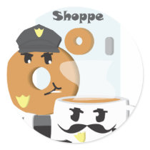 Coffee Cop Round Sticker