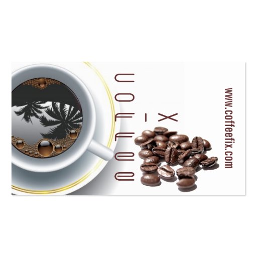 coffee cup and beans business card