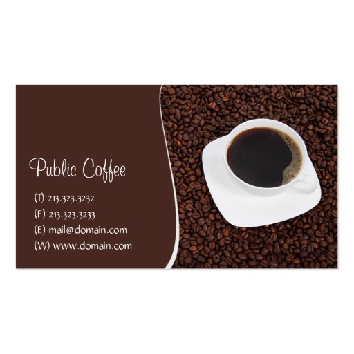 Coffee Cup & Beans Business Card (back side)