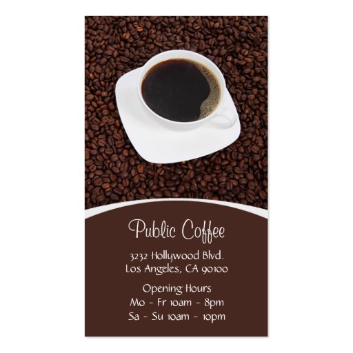 Coffee Cup & Beans Business Card (front side)