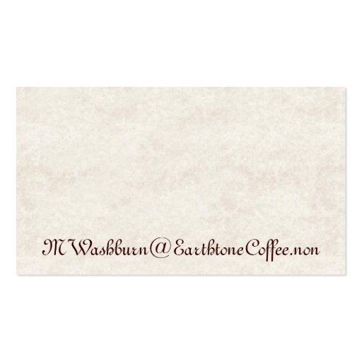 Coffee Cup Business Card (back side)