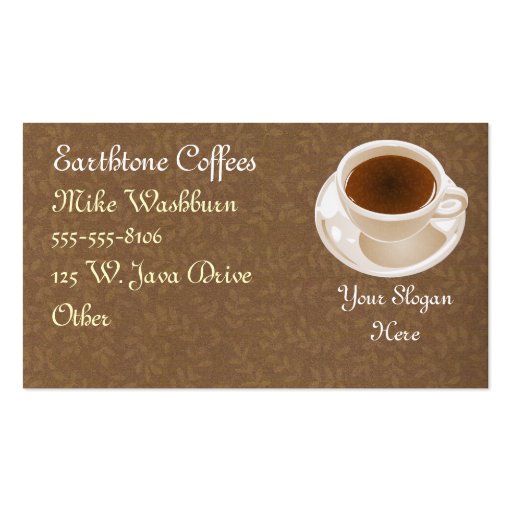 Coffee Cup Business Card (front side)